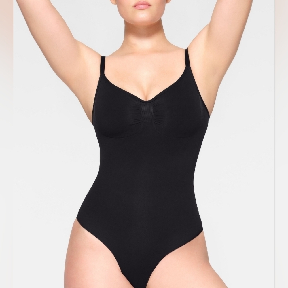 Skims Seamless Sculpt Brief Black Bodysuit Small - New Without Tags - Picture 1 of 6